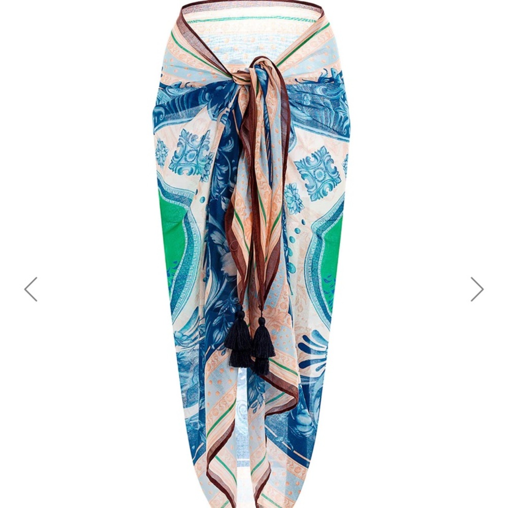 Agua Bendita Green and Blue Swim Sarong - Picture 2 of 10